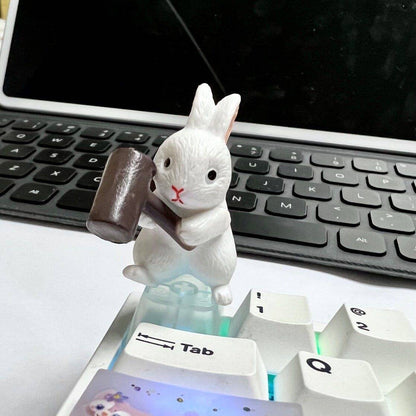 YMDK Little Rabbit Personality Keycaps Translucent Cute Creative Novel OEM Profile for Mechanical Keyboard