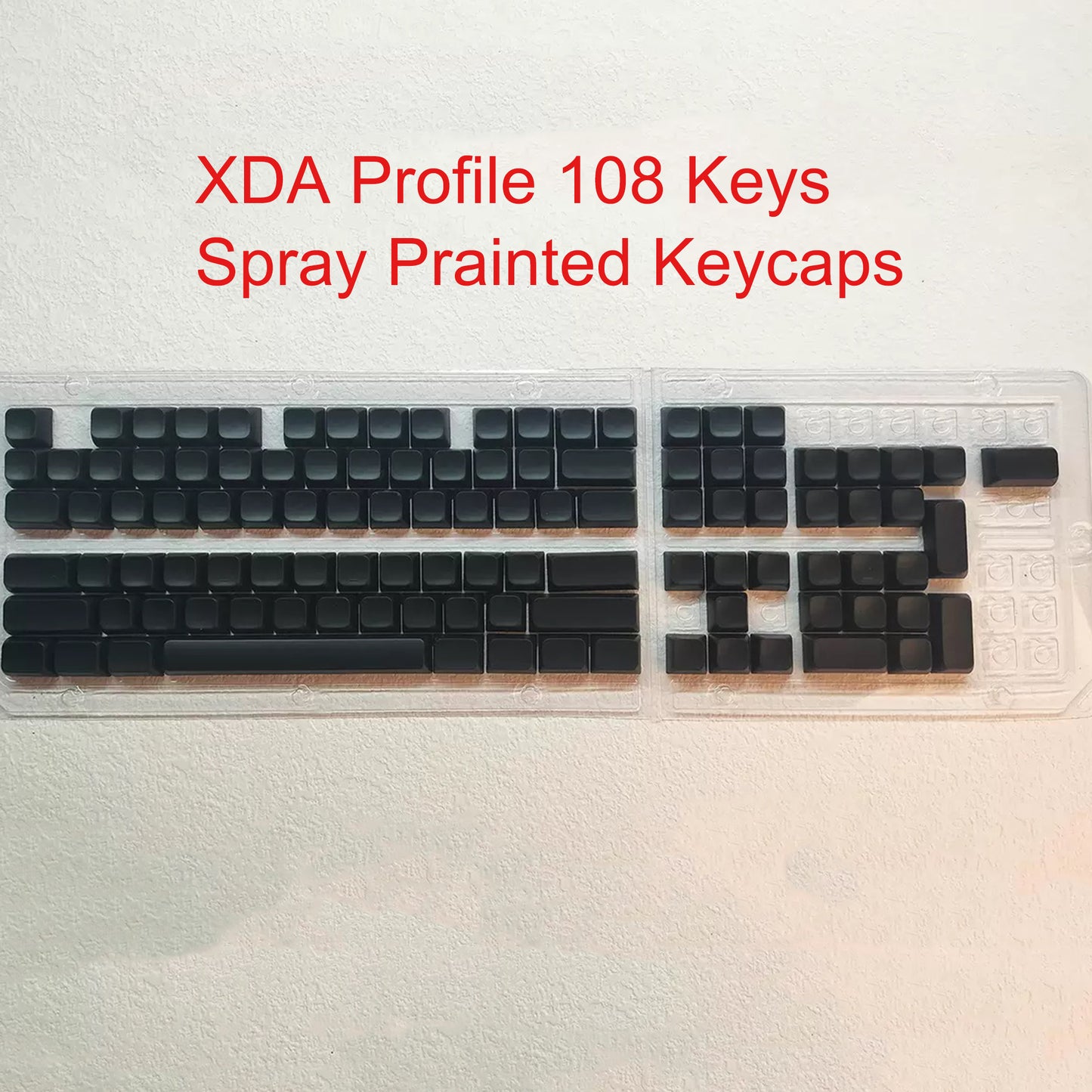 YMDK 108 Keys Black White Blank ABS Spray-painted OEM XDA Profile Keycaps for MX Mechanical Keyboards DIY Laser Engraving