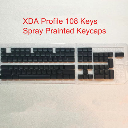 YMDK 108 Keys Black White Blank ABS Spray-painted OEM XDA Profile Keycaps for MX Mechanical Keyboards DIY Laser Engraving