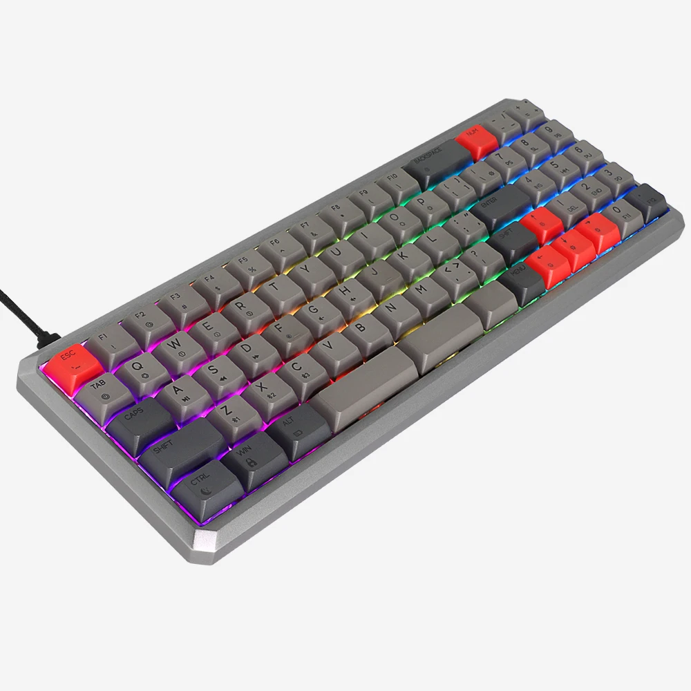 YMDK Dye Sub PBT Top Print 61 64 73 Keys Light Black Gray Red Pink White Similar To XDA Profile Keycap Set For GK73 GK73S