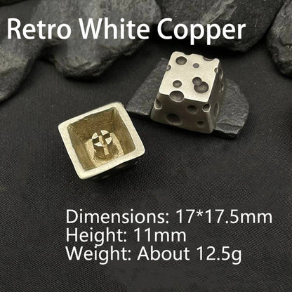 YMDK 1pcs Retro Brass White Purple Copper Three Color Cheese Themed Unique Dark Style Creative Keycaps for MX Mechanical Keyboards