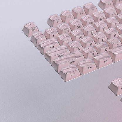 YMDK Demon Wave Blue, White, Pink, Purple Keycaps OEM Side-Printed 136 Key PC Shine Through for 61/64/68/84/87/96/108 Mechanical Keyboards