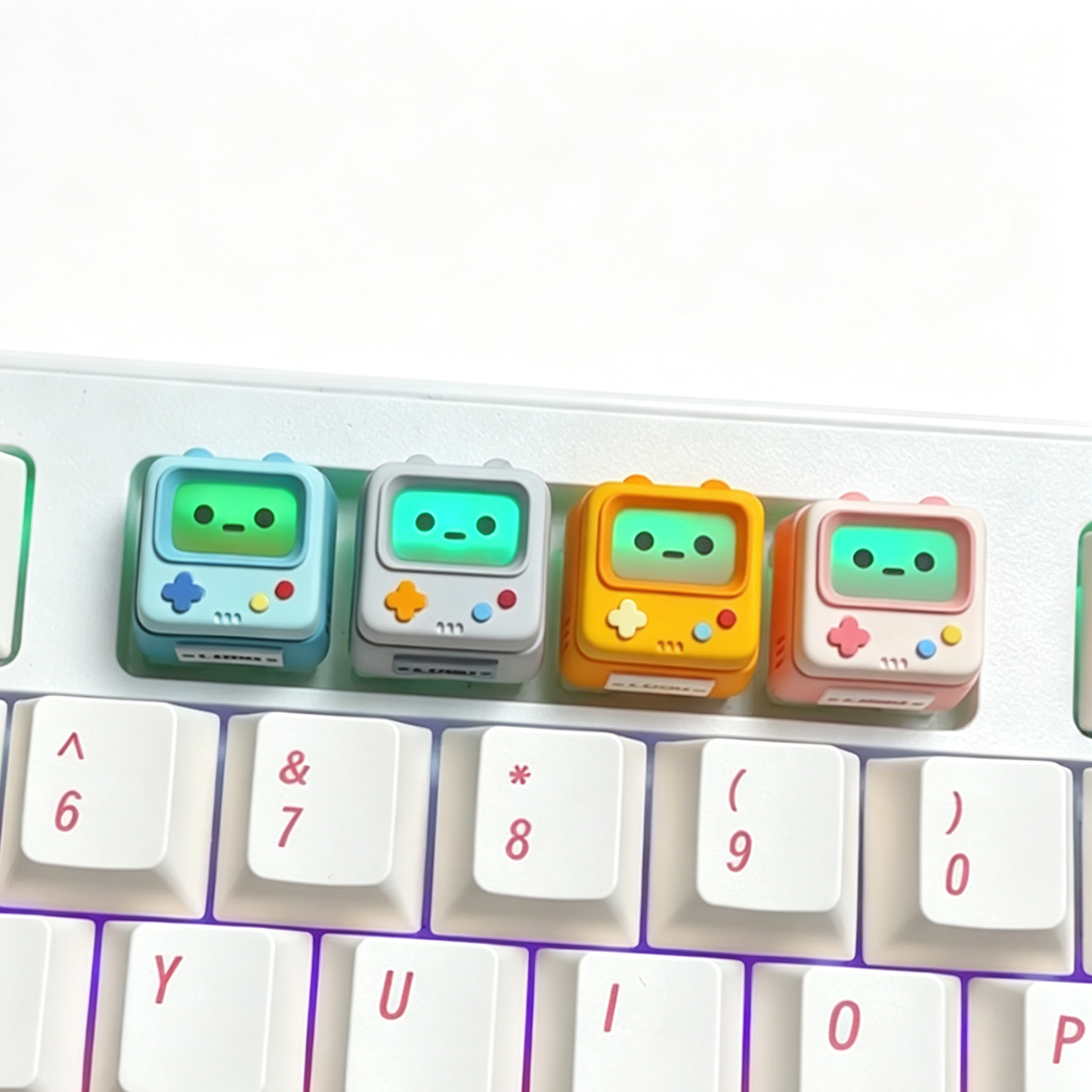 YMDK Retro Game Console Shine Through Artisan Keycap, Cute Novelty Custom MX Key Cap, DIY Mod Replacement for Mechanical Keyboards