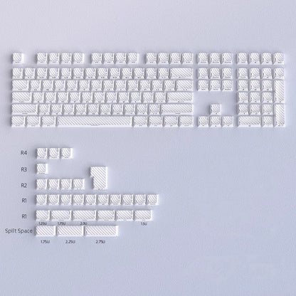YMDK Demon Wave Blue, White, Pink, Purple Keycaps OEM Side-Printed 136 Key PC Shine Through for 61/64/68/84/87/96/108 Mechanical Keyboards