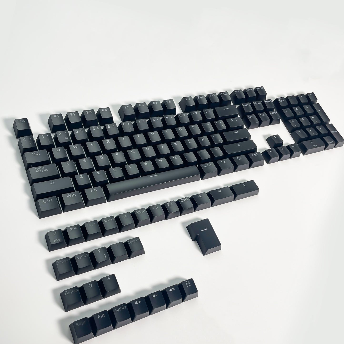 YMDK Minimalist Solid Color Backlit Spain Full Set 132 Key Double Shot OEM Profile for 68/75/87/98/104/108 MX Mechanical Keyboard