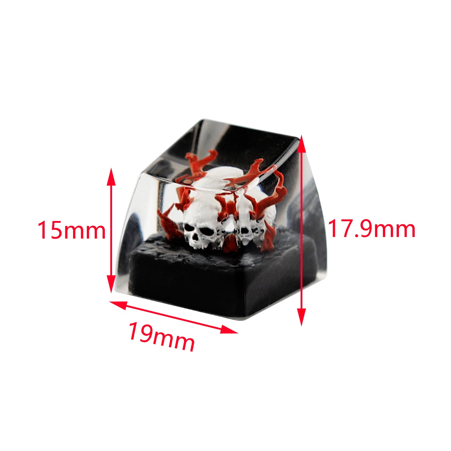YMDK Resin Skull Personalized Keycaps Creative Homemade Custom Keycaps for MX Mechanical Keyboard