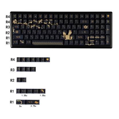 YMDK Dawn of the Other Shore Theme Keycaps Full Set 128 Keys PBT Dye Sub Cherry Profile Keycap for MX Mechanical Keyboard