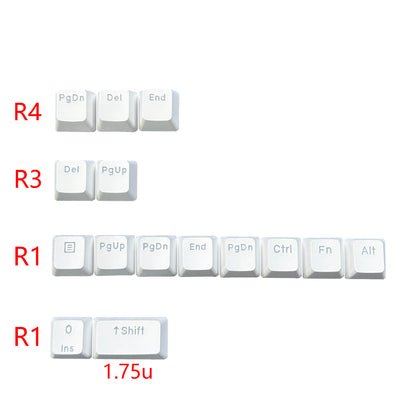 YMDK 105 German ISO Double Shot PBT Shine Through OEM Profile Keycap set Suitable For Cherry MX Switches Mechanical Keyboard