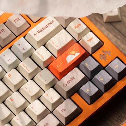 YMDK Weather Theme 143 Keys PBT Dye-Sub Keycaps Set for 61/84/87/104/108 MX Mechanical Keyboards