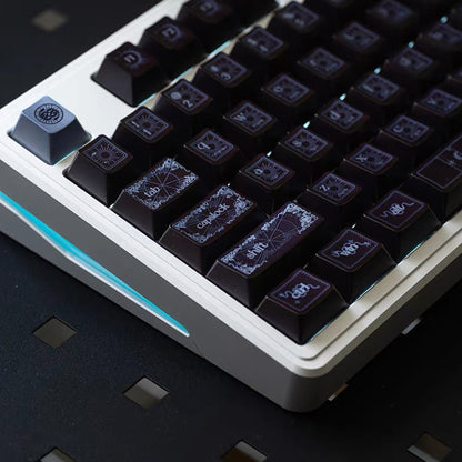 YMDK Spirit Snake Metallic Paint Keycaps, Cherry Profile Dye-Sub PBT+PC Keycap Set for 61/84/87/104/108 MX Mechanical Keyboards