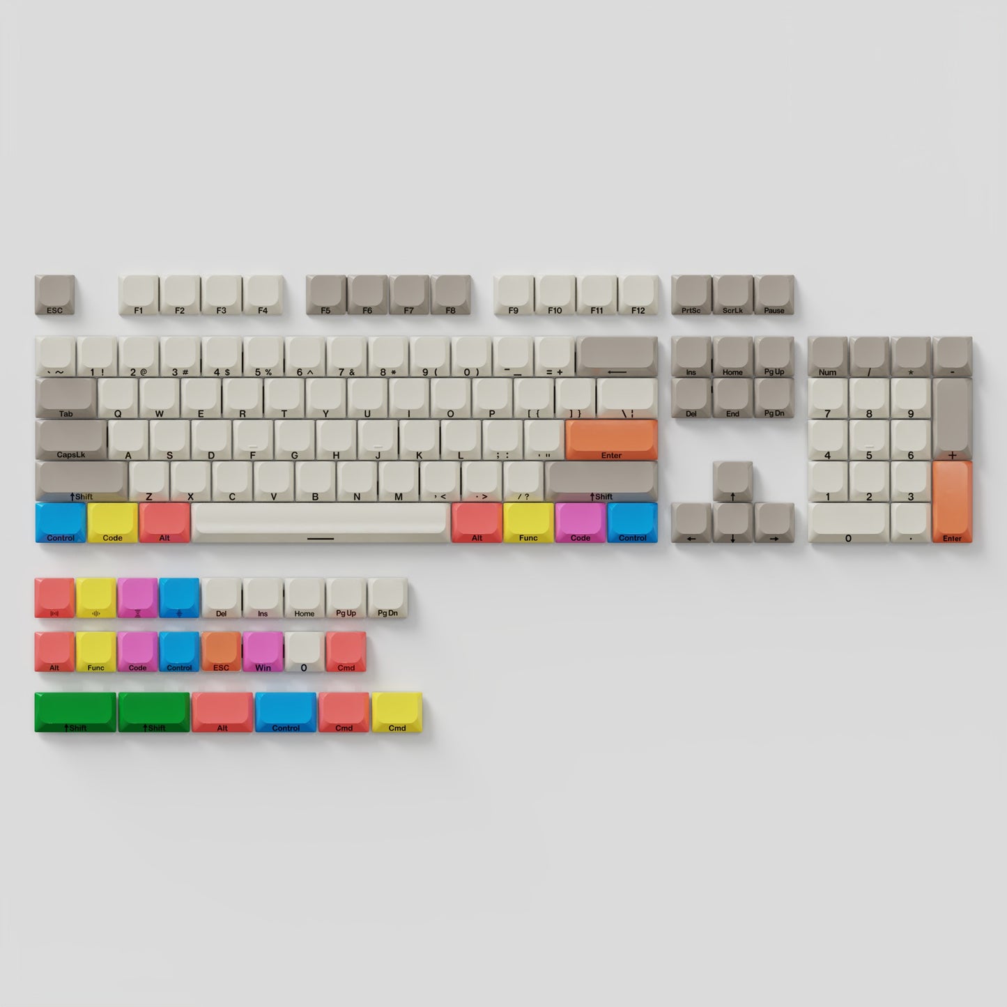 YMDK Ultra-slim Low profile keycap Side Print MX Series PBT Keycap for 61/64/75/87/96 ultra-slim keyboard