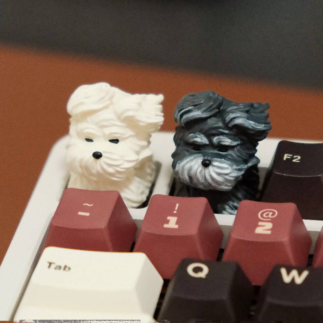 YMDK Wind-blown Puppy Personality Keycaps Interesting Cute Creative Keycap 3D Print Resin Key Caps for MX Mechanical Keyboard