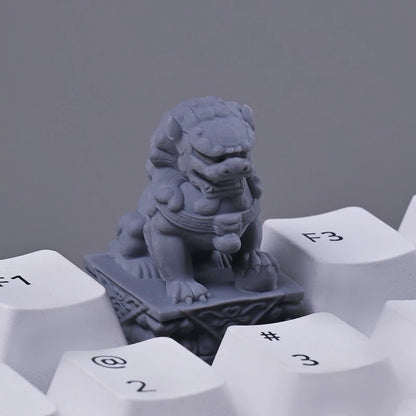 YMDK Stone Lion Theme Keycap 3D Three-dimensional Relief Creative Resin ESC Personalized Key Caps for Mechanical Keyboard