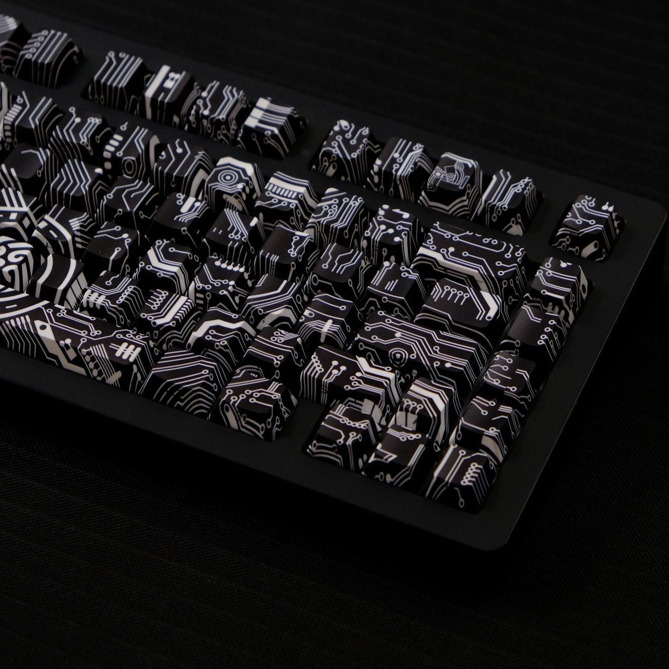 YMDK 131 Keys Circuit Diagram Theme Keycaps Sidelit Cherry Profile PBT Dye Sub Custom Keycap for 61/64/68/84/87/96/108 MX Mechanical Keyboards