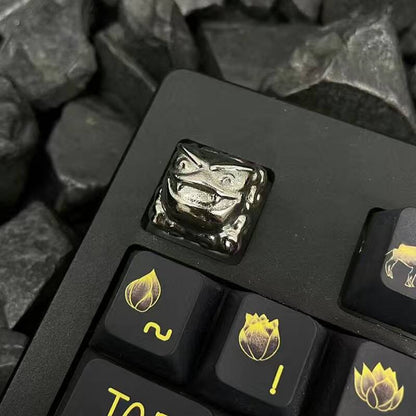 YMDK Strange Frog Personality Keycaps Novel Creative Keycaps Pure Copper Handmade Keycaps for MX Mechanical Keyboard