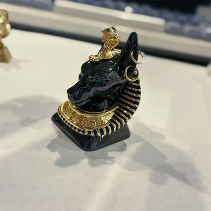 YMDK Mysterious Egyptian Style Dog-headed God Anubis Personalized Keycaps Creative Custom Three-dimensional Keycap for MX Mechanical Keyboard