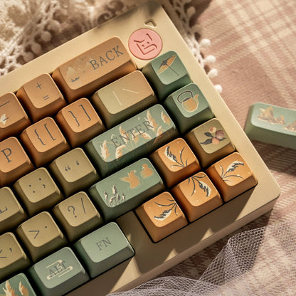 YMDK Reeds Drifting Theme Keycaps Full Set 126 Keys MDA Profile PBT Dye Sub Keycap for MX Mechanical Keyboard