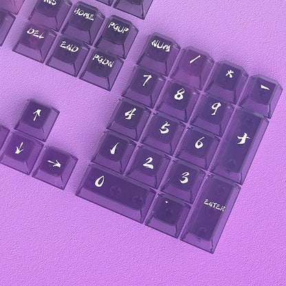 YMDK Magic Mist Star Neon Keycap PC Shine Through 119-key Cherry Profile Keycaps for 61/68/84/87/98/104/108 MX Mechanical Keyboard