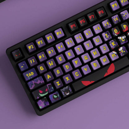 YMDK Evil Coal Ball Theme Complete Set Keycaps Cartoon Simple Keycap Four-sided Light-transmitting PBT Dye Sub Key Caps OEM Profile for MX Mechanical Keyboard