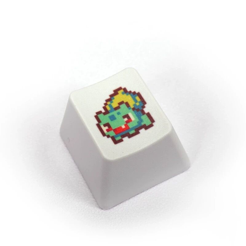 YMDK Pixel Style Theme Keycaps Cute Cartoon Pet Elf Personality Key Cap Dye Sublimation PBT OEM Profile R4 for Mechanical Keyboard