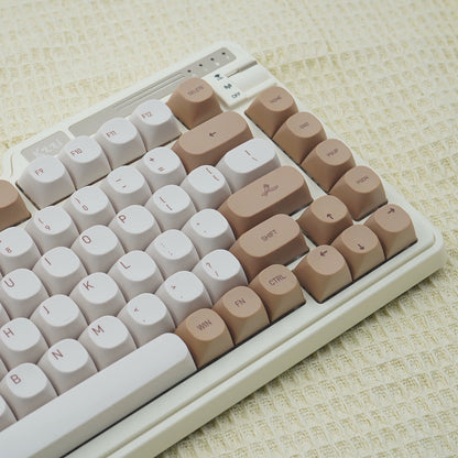 YMDK Tiramisu Theme Keycaps Cute Foodie Small Cake Pattern PBT Full Set 119 key Dye Sub Custom MA Profile for MX Mechanical Keyboard