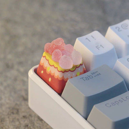 YMDK Gummy Bear Keycaps Personalized Keycaps Creative Cute Keycaps Handmade Resin Keycaps for MX Mechanical Keyboard