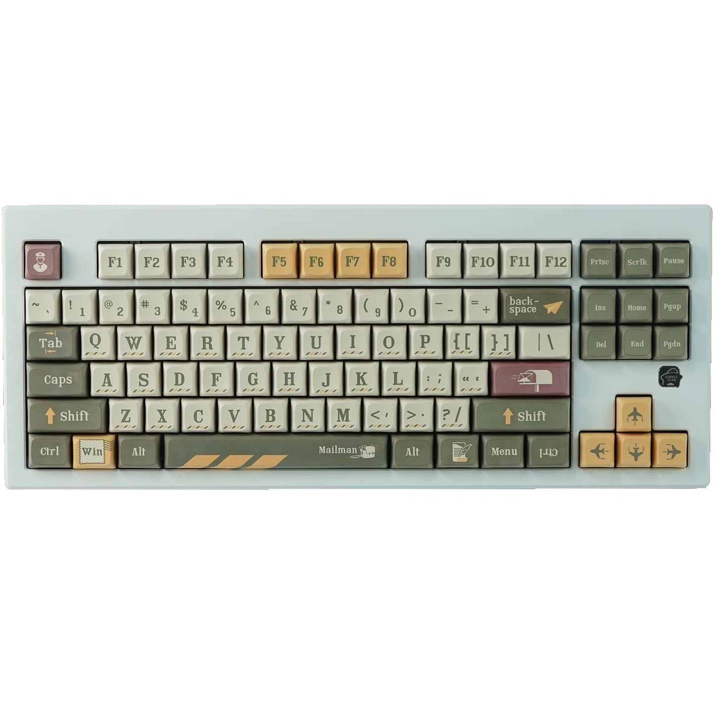 YMDK Postman Theme Keycaps Full Set 127 Keys XDA Profile PBT Dye Sub Keycap for MX Mechanical Keyboard