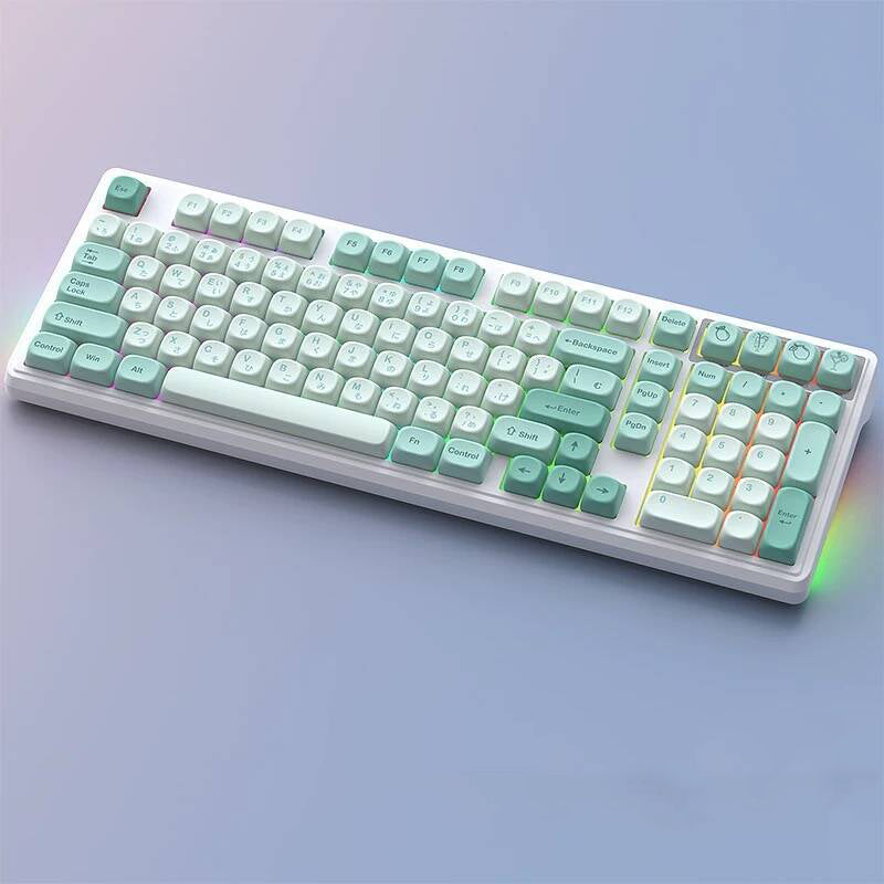 YMDK Mint Soda Theme Keycaps 125 Keys PBT MOA Profile Dye Sublimation for Mechanical Keyboard