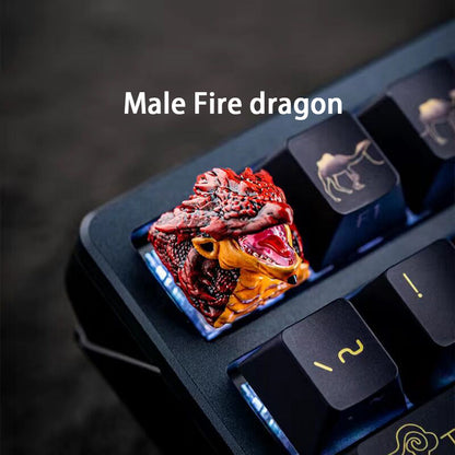 YMDK Dinosaur Theme Personalized Keycaps Monster Key Cap Resin 3D Print for Mechanical Keyboard