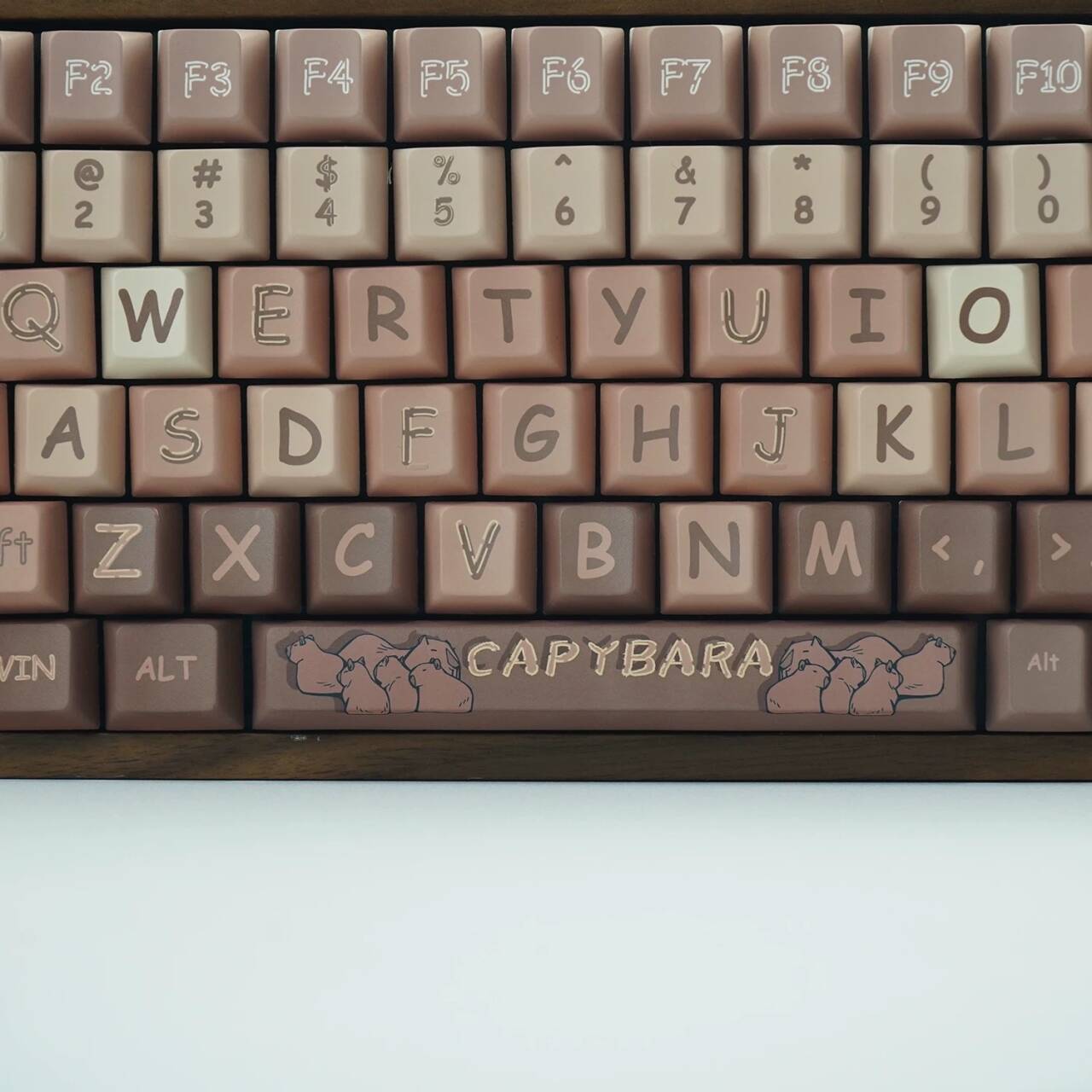 YMDK Kapibala 129 keys Cherry Profile 5 Sides Over Dye Sub Thick PBT Coffee Keycap for MX Mechanical Keyboard