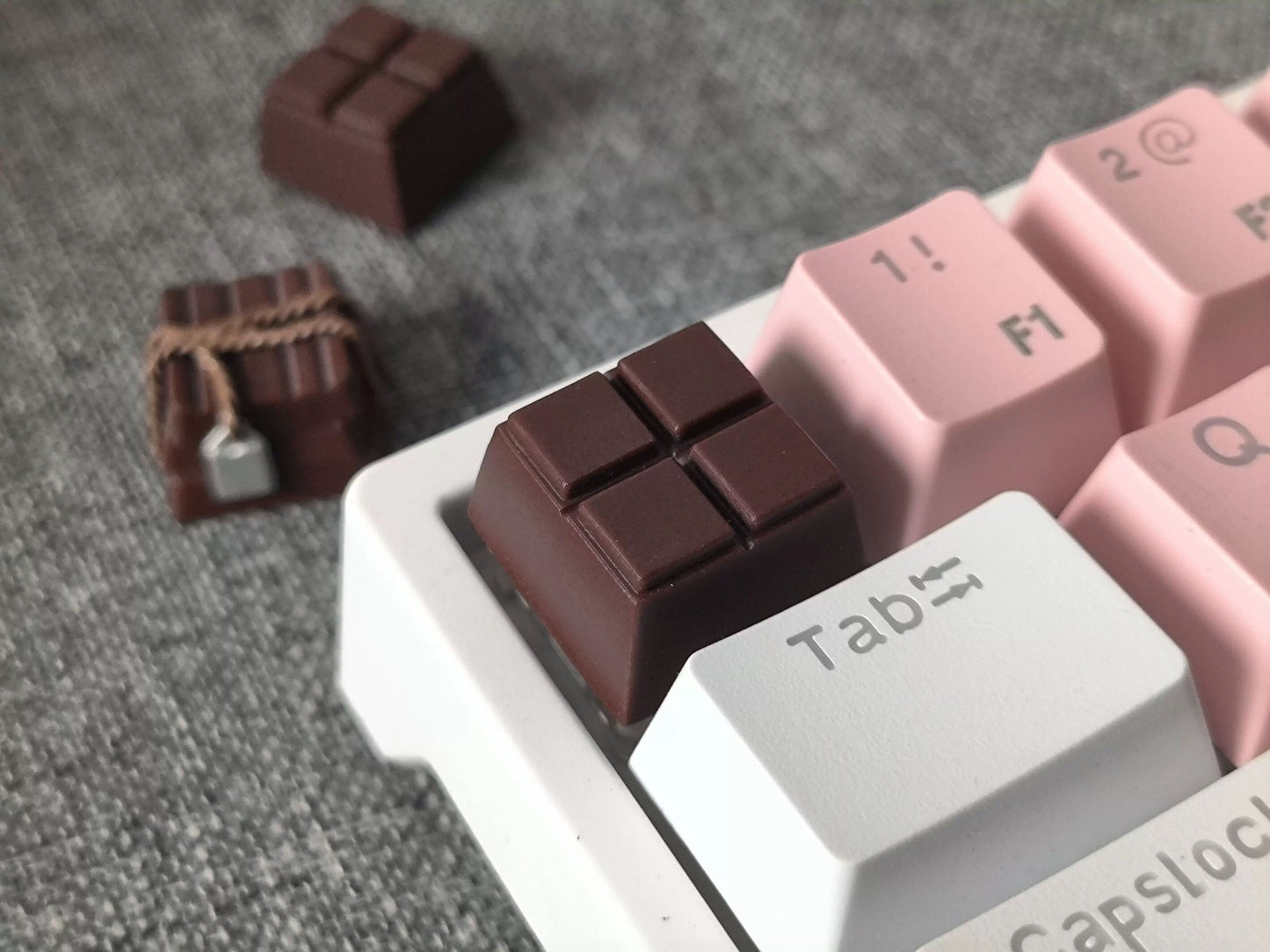 YMDK Chocolate Theme Gourmet Keycaps Simulation Cute Key Cap Resin for Mechanical Keyboard