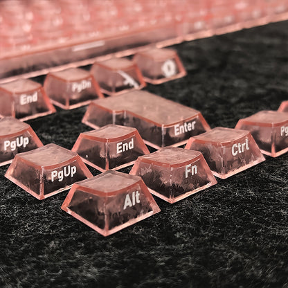 YMDK Carbon Fiber Texture 119 Key Side Printed Shine Through Keycaps for 61/64/68/84/87/96/108-Key MX Mechanical Keyboards