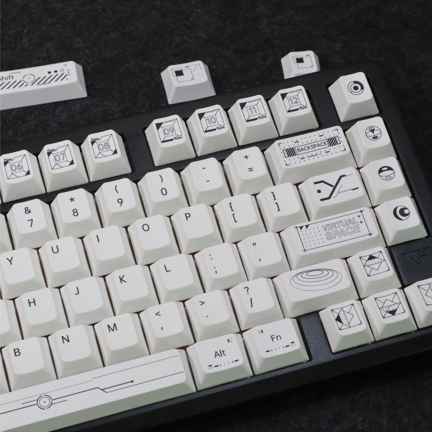 YMDK 139 keys Virtual Space Theme Keycaps PBT Dye Sub Cherry Profile Custom Keycap for 61/68/75/87/98/104/108 MX Mechanical Keyboard