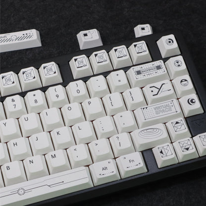YMDK 139 keys Virtual Space Theme Keycaps PBT Dye Sub Cherry Profile Custom Keycap for 61/68/75/87/98/104/108 MX Mechanical Keyboard