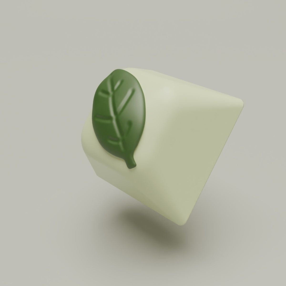 YMDK One Leaf Matcha Personalized Keycaps Cute Three-Dimensional Creative Resin Keycaps for Mechanical Keyboard