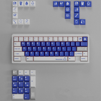 YMDK Recyclable Theme 141 Keys PBT Keycap Cherry Profile Dye Sub Custom Keycaps for MX Mechanical Keyboard