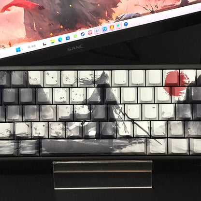 YMDK Sword Immortal Theme Keycaps Full Set 124 Keys Sidelit Cherry Profile Dye Sub Custom Keycap for MX Mechanical Keyboard