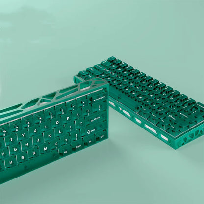 YMDK Transparent Frosted Keycaps 132 Keys Cherry Profile PC Shine Through Keycap for 61/64/87/104/108 MX Mechanical Keyboards Wooting