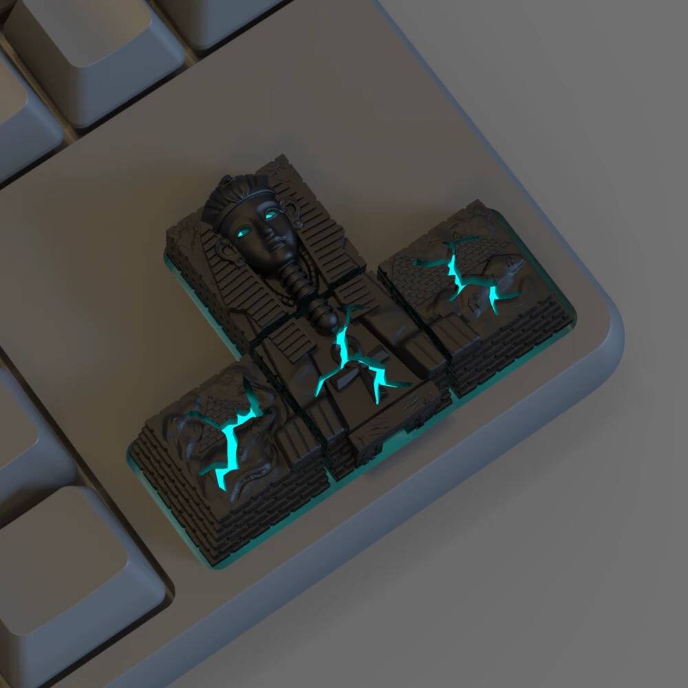 YMDK Egyptian Pharaoh Arrow Key Light Transmission Personality Keycap Resin for MX Switches Mechanical Keyboard