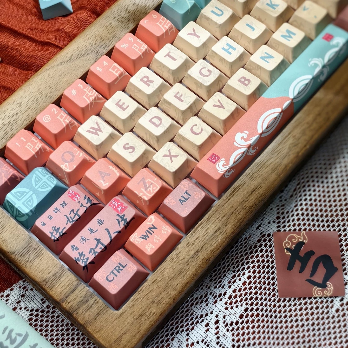 YMDK Yearning Theme Keycaps Full Set 129 Keys Cherry Profile PBT Dye Sub Keycap for MX Mechanical Keyboard