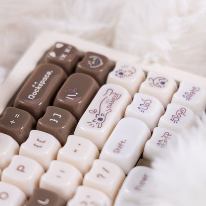 YMDK 148 Keys Ragdoll Cat Top Print MAO Profile PC Material Custom Keycaps for 65/75/87/98/100/104 MX Mechanical keyboard