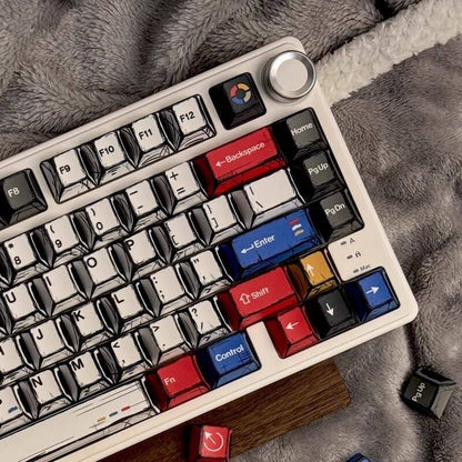 YMDK Comic Style Complete Full Set 136 Keys  Keycaps Mixed Light Keycap Creative Interesting PBT Cherry Profile Dye Sub for MX Mechanical Keyboard