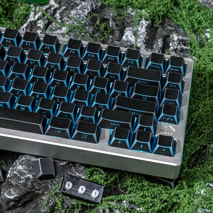 YMDK 142 Keys Light Frame White Character Border PBT Double Shot Backlit Shine Through Cherry Profile for 61/68/84/87/98/104/108 Layout MX Mechanical Keyboard