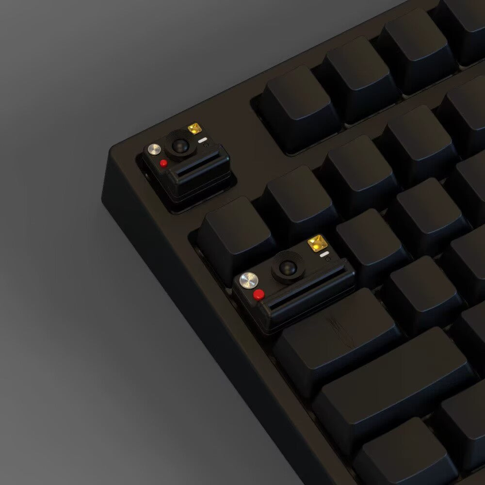 YMDK 1pcs Esc 1u Tab 1.5u Camera Theme Keycaps White Black Blue Personalized Resin 3D Cute Keycap for MX Mechanical Keyboards