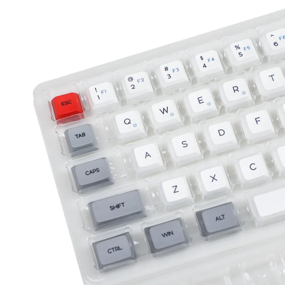 YMDK Dye Sub PBT Top Print 61 64 73 Keys Light Black Gray Red Pink White Similar To XDA Profile Keycap Set For GK73 GK73S