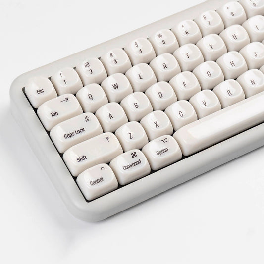 YMDK 136 Keys MAC Style Jade Ceramic Feel MOA Profile PC Material Top Print Keycaps for 61/68/87/98/104/108 MX Mechanical Keyboards