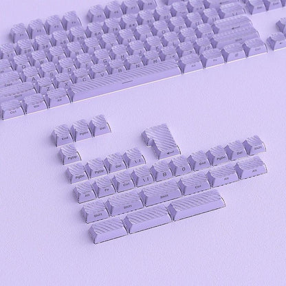 YMDK Demon Wave Blue, White, Pink, Purple Keycaps OEM Side-Printed 136 Key PC Shine Through for 61/64/68/84/87/96/108 Mechanical Keyboards