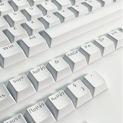 YMDK Minimalist Solid Color Backlit Spain Full Set 132 Key Double Shot OEM Profile for 68/75/87/98/104/108 MX Mechanical Keyboard