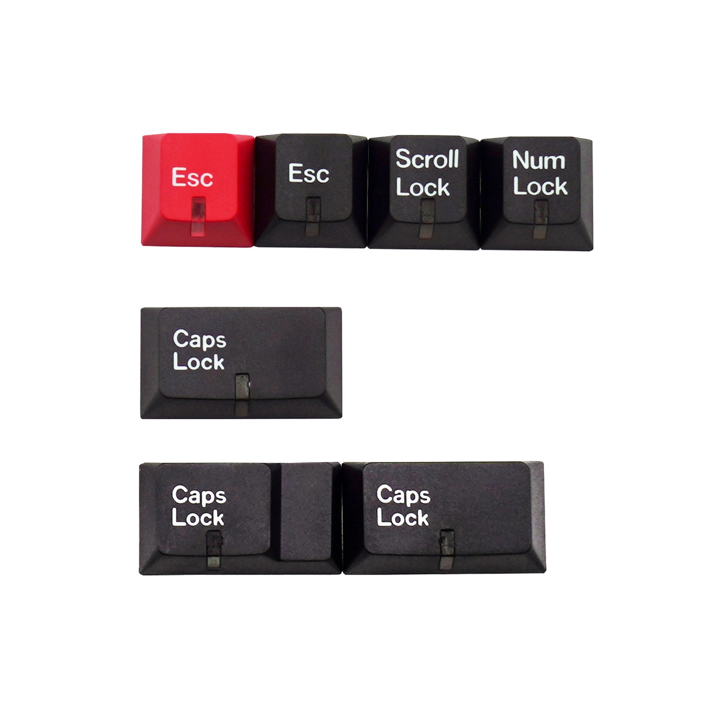 YMDK 7 Keys Cherry Profile Indicator Lamp Cap White Black Caps Lock/Num/Esc PBT Dye Sub Top Print Keycaps for MX Mechanical Keyboard