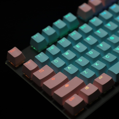 Carbon Miami PBT Double Shot Cherry Profile ANSI Backlit Keycaps for MX Mechanical Keyboard Melody 96 KBD75 68 61 87 104 Keychron(Only Keycap) (Carbon)